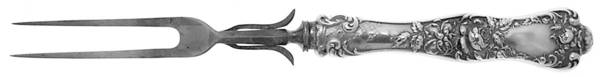 American Beauty (Sterling, 1896) Large Stainless-Prong Roast Carving Fork