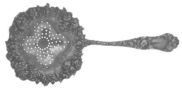 American Beauty (Sterling, 1896) Solid Individual Overcup Tea Strainer