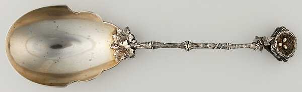 Birds Nest (Sterling, 1865) Large Solid Berry/Casserole Spoon