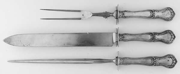 Buckingham (Sterling, 1910) Large 3-Piece Roast Carving Set w/ Stainless Blade