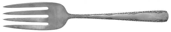 Camellia (Sterling, 1941-1942, No Monos) Medium Solid Cold Meat Serving Fork by Gorham Silver