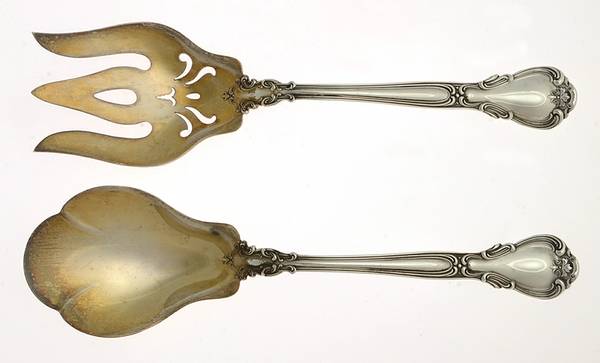 Chantilly (Sterling, 1895, Lion-Anchor-G, No Mono) (2 Pc) Solid Salad Set