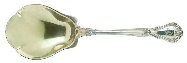 Chantilly (Sterling, 1895, Lion-Anchor-G, No Mono) Large Solid Shell Berry/Casserole Spoon