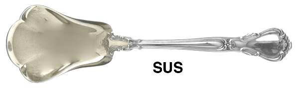 Chantilly (Sterling, 1895, Lion-Anchor-G, No Mono) Sugar Shell Spoon