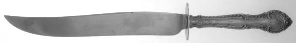 English Gadroon (Sterling, 1939, No Monos) Large Carving/Roast Knife StnlBl w/Sterling Guard