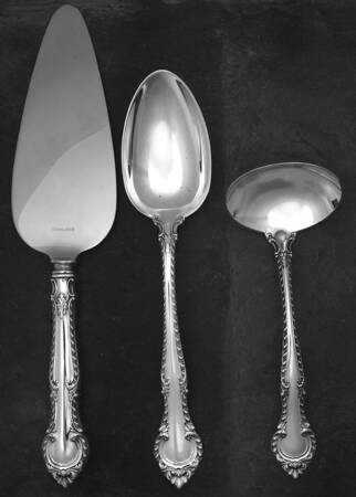 English Gadroon (Sterling, 1939, No Monos) 3 Piece Completer Set