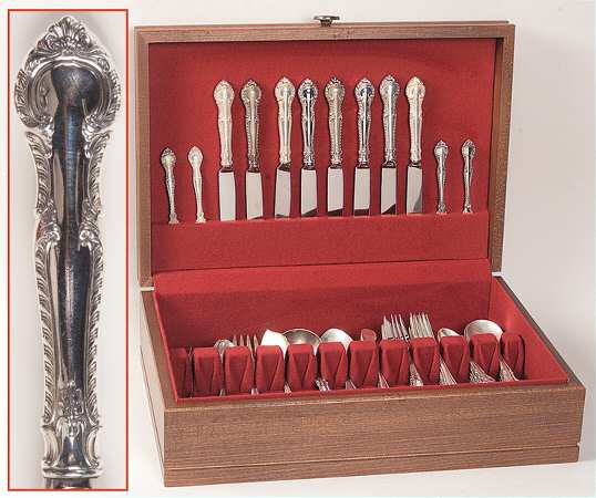 English Gadroon (Sterling, 1939, No Monos) 57 Piece Set
