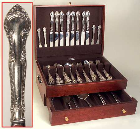 English Gadroon (Sterling, 1939, No Monos) 64 Piece Set