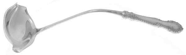English Gadroon (Sterling, 1939, No Monos) Hollow Handle Punch Ladle with Solid Bowl