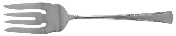 Greenbrier (Sterling, 1938, No Monos) Small Solid Cold Meat Serving Fork