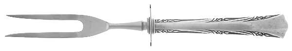 Greenbrier (Sterling, 1938, No Monos) Small Steak Carving Fork with Stainless Prongs