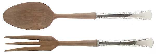 Greenbrier (Sterling, 1938, No Monos) Wooden Bowl 2-Piece Salad Set