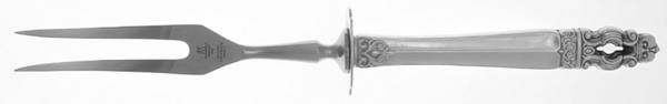 Hispana-Sovereign (Sterling, 1968) Small Steak Carving Fork with Stainless Prongs