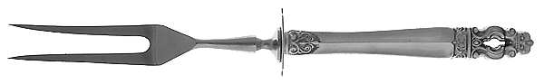 Hispana-Sovereign (Sterling, 1968) Small Carving Fork W/Sterling Guard