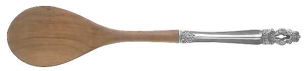 Hispana-Sovereign (Sterling, 1968) Salad Serving Spoon with Wooden Bowl