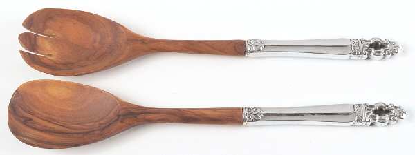 Hispana-Sovereign (Sterling, 1968) Wooden Bowl 2-Piece Salad Set
