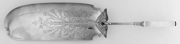 Isis (Sterling, 1870) Large Bright Cut Crumber Knife