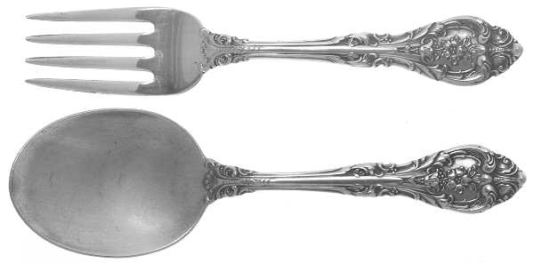 King Edward (Sterling, 1936, No Monos) 2 Pc Baby Set (BF, BS) by Gorham Silver