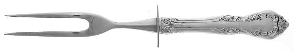 King Edward (Sterling, 1936, No Monos) Small Steak Carving Fork with Stainless Prongs