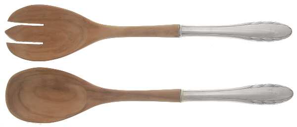 Lyric (Sterling, 1940, No Monos) Wooden Bowl 2-Piece Salad Set