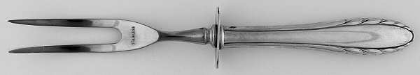 Lyric (Sterling, 1940, No Monos) Small Carving Fork W/Sterling Guard by Gorham Silver