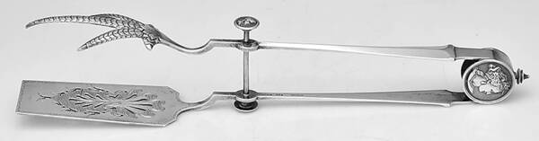 Medallion (Sterling, 1864) Solid Yoked Asparagus Tongs