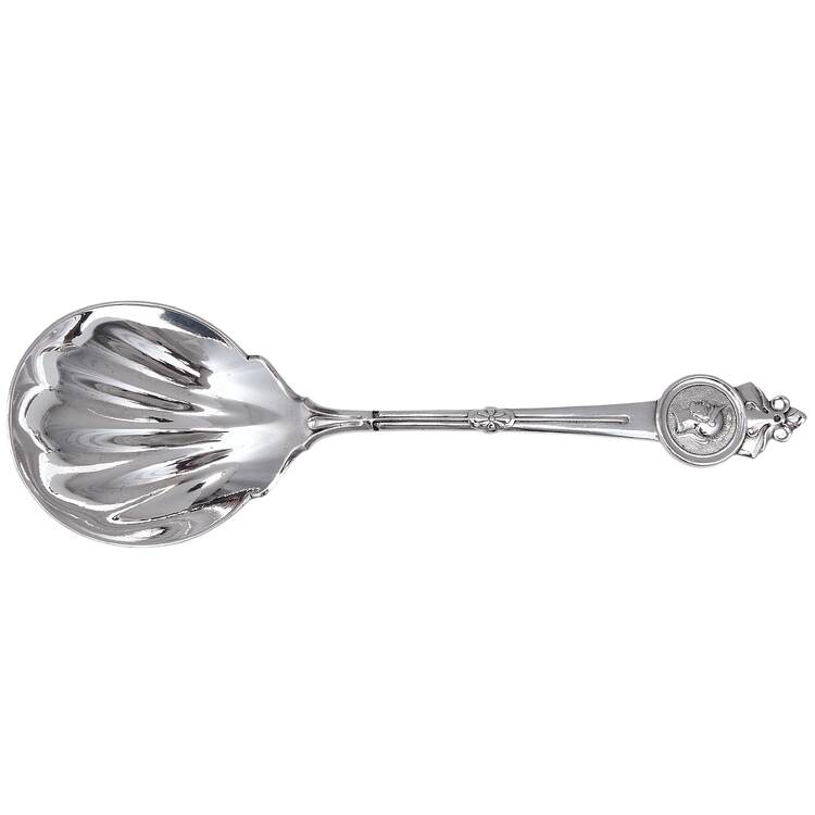 Medallion (Sterling, 1864) Large Solid Berry/Casserole Spoon by Gorham Silver