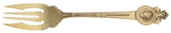 Medallion (Sterling, 1864) Large Individual Solid Fish/Salad Fork