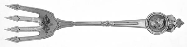 Medallion (Sterling, 1864) Sardine Serving Fork Tined Large Bright Cut