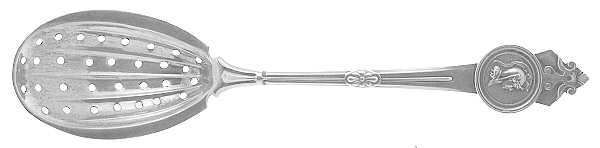Medallion (Sterling, 1864) Pierced Bowl Short Handle Olive Spoon