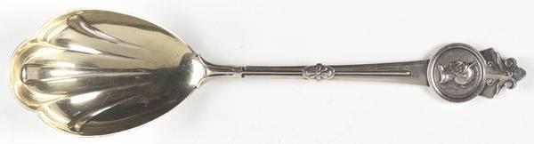 Medallion (Sterling, 1864) Solid Salad Serving Spoon by Gorham Silver