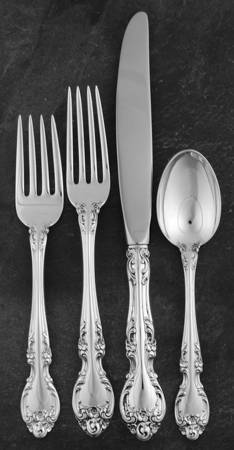Melrose (Sterling, 1948, No Monograms) 4 Piece Place Size Setting by Gorham Silver