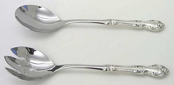 Melrose (Sterling, 1948, No Monograms) 2 Pc Salad Set with Stainless Bowl by Gorham Silver
