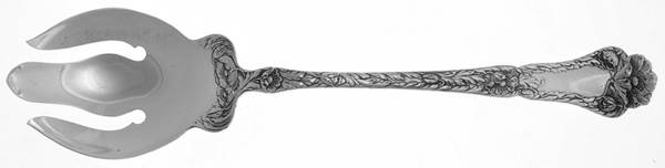 Poppy (Sterling, 1902) Oversize Solid Salad Servng Fork by Gorham Silver