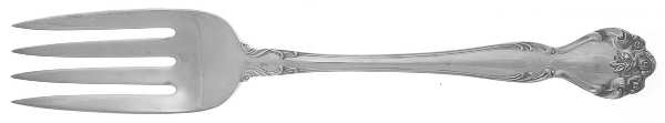 Secret Garden (Sterling, 1959, No Monograms) Medium Solid Cold Meat Serving Fork
