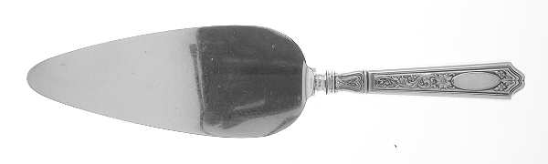 St. Dunstan Chased (Sterling, 1917) Pie Server with Silverplate Blade