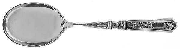 St. Dunstan Chased (Sterling, 1917) Round Bowl Soup Spoon (Gumbo)