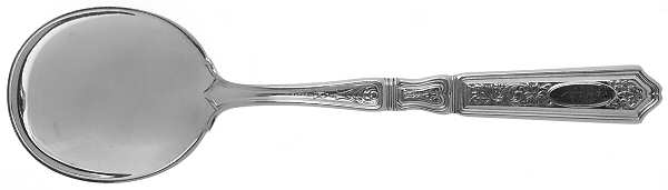 St. Dunstan Chased (Sterling, 1917) Round Bowl Soup Spoon (Cream Soup)