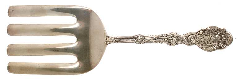 Versailles (Sterling, 1888, No Monograms) 4 Prong Large Solid Serving Asparagus Fork