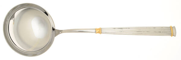 Acropole Dore (Stainless, Gold Acct) Solid Soup Ladle