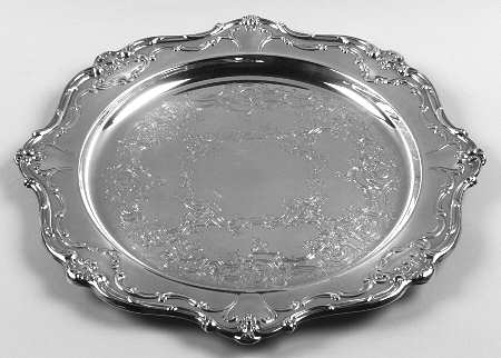 Chantilly (Silverplate, Hollowware, Older) Medium Chased Round Tray