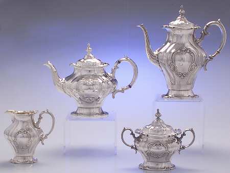 Chantilly (Silverplate, Hollowware, Older) (4 Piece) Silverplate Tea Set