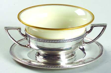 Etruscan (Sterling, Hollowware) Bouillon Cup with Liner & Underplate