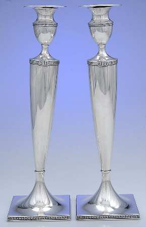 Etruscan (Sterling, Hollowware) Pair of 16" Weighted Candlesticks