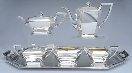 Fairfax (Sterling, Hollowware) 6 Piece Tea Set (SCP, STP, SCR, SSU, SWB, WTL)