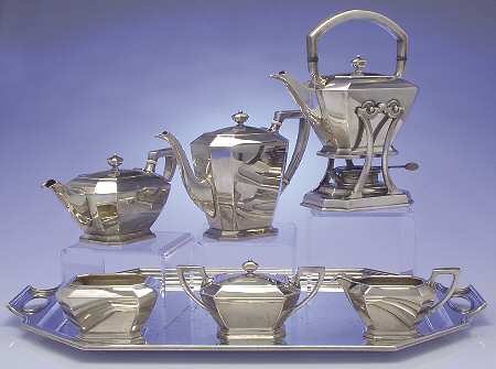 Fairfax (Sterling, Hollowware) 7 Piece Tea Set (SCP, STP, SCR, SSU, SWB, SKES & WTL)