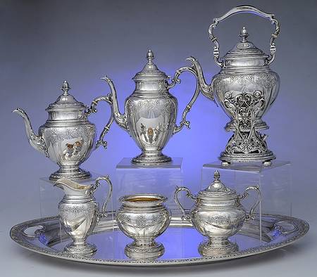 King Edward (Sterling, Hollowware) 7 Piece Tea Set (SCP, STP, SCR, SSU, SWB, SKES & WTL)