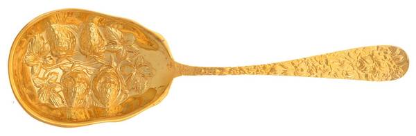 Golden Olde Bouquet (Gold Electroplate) Solid Smooth Berry/Casserole Spoon