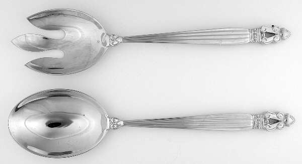 Olde Copenhagen (SILVERPLATE) (2 Pc) Solid Salad Set