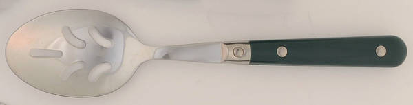 Le Prix-Green (Stainless) Pierced Solid Serving Spoon